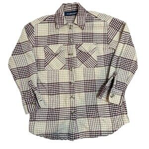Studio Park Shacket Plaid Flannel Warm  Button Up Shirt Jacket XXS